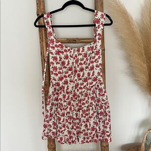 Wild Fable Red and White Floral romper